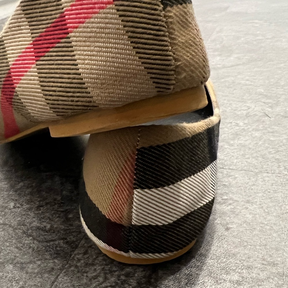 Burberry Tan Plaid & Black Plaid Logo Ballet Flats - Picture 5 of 11